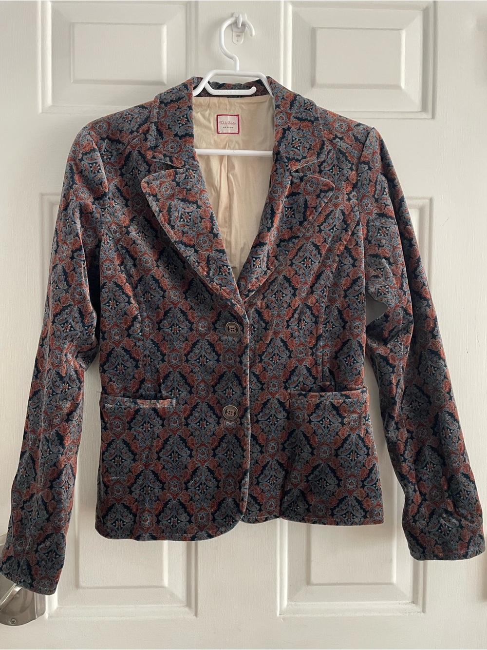 Babaton Blue and Rust Patterned Women's Blazer